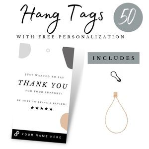 50 Custom Hang Tags - Seller Supplies - Poshmark Packaging - 2 x 3.5 inches